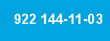 922 144-11-03 922 144-11-03